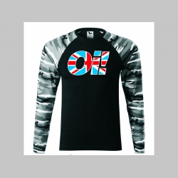British Oi! pánske tričko (nie mikina!!) s dlhými rukávmi vo farbe " metro " čiernobiely maskáč gramáž 160 g/m2 materiál 100%bavlna